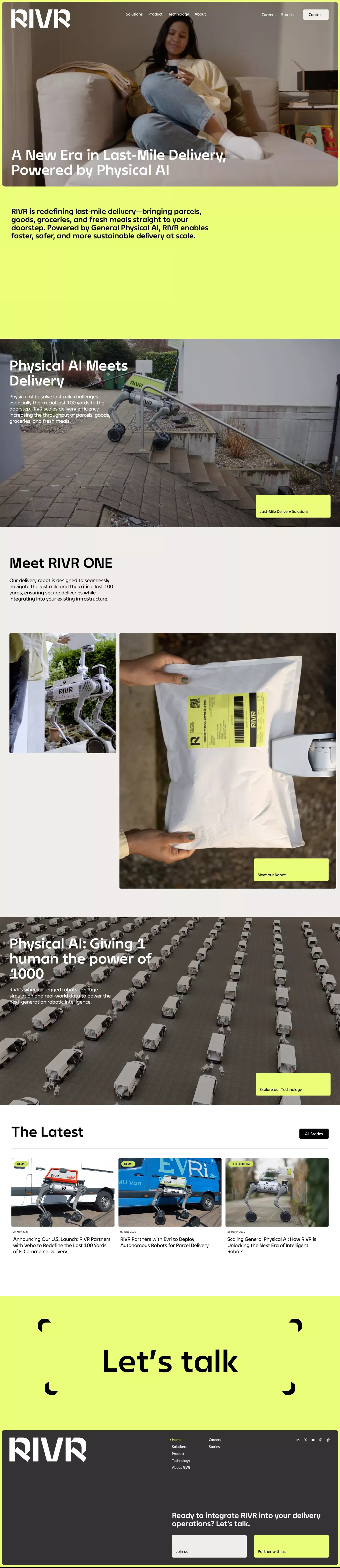 RIVR - Landing design
