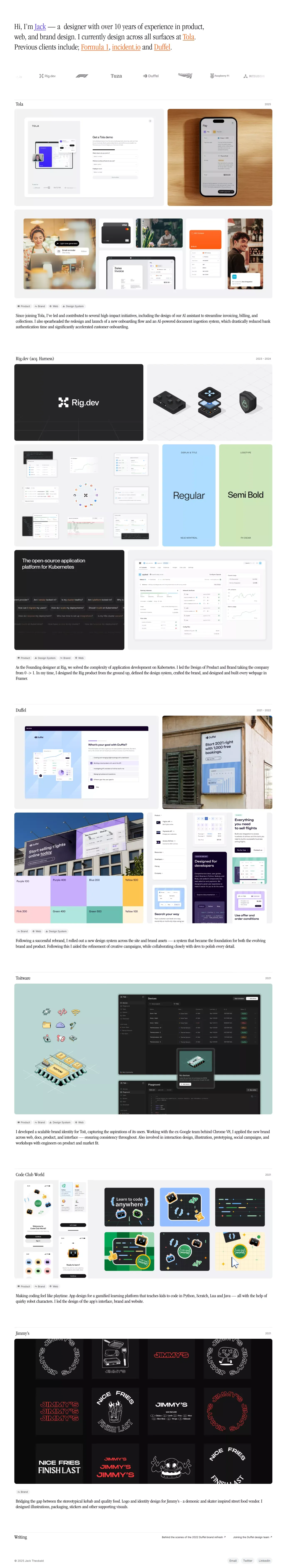 Jack Theobald - Portfolio design