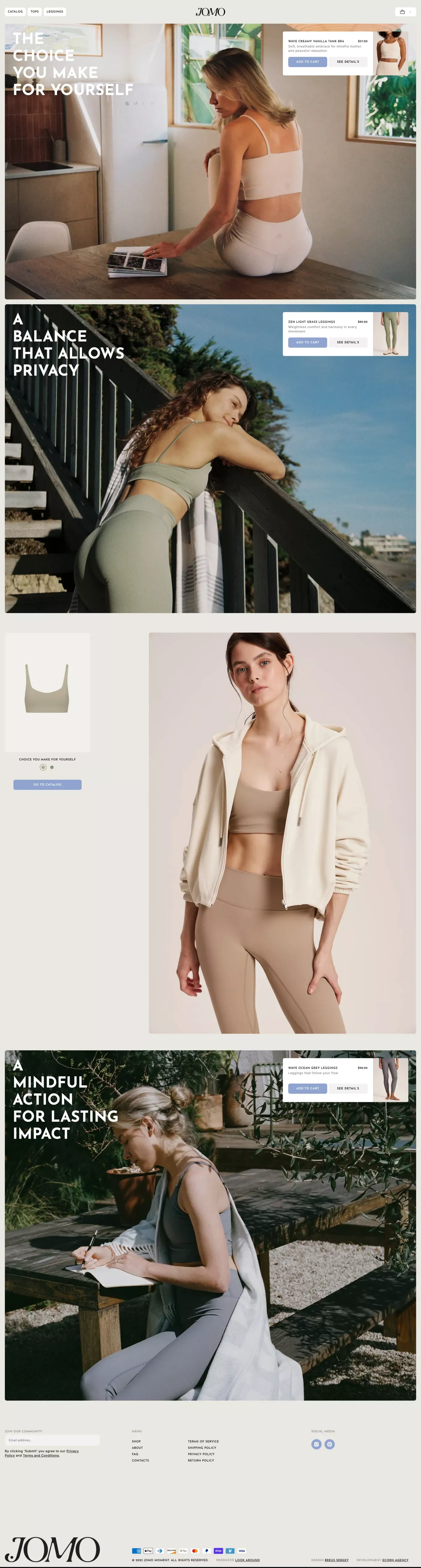Jomo Moment - Ecommerce design
