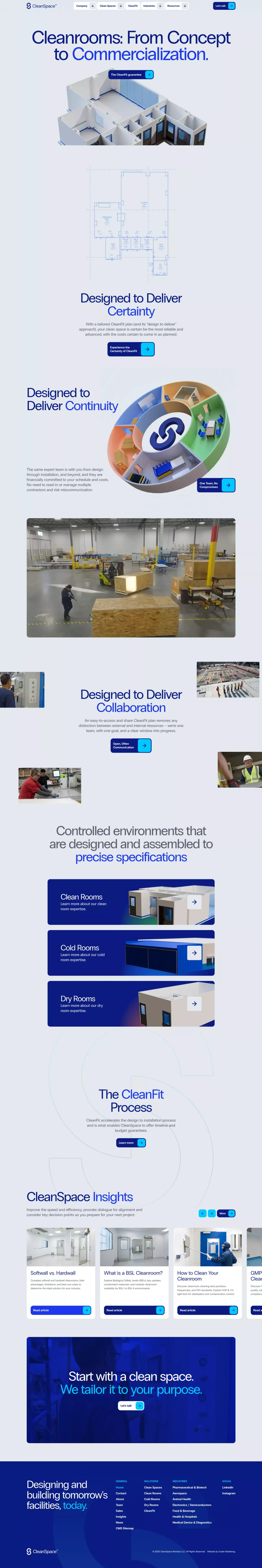 CleanSpace | Clean Rooms Designed to Deliver, Guaranteed - Landing design