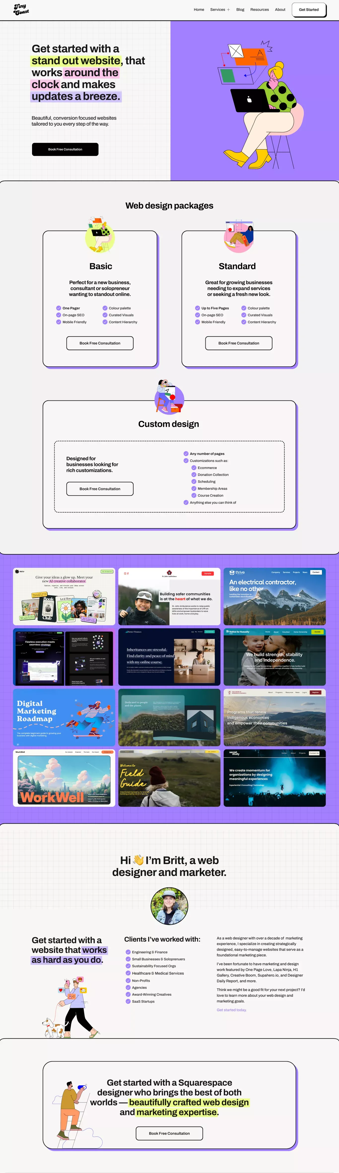 Web Design — Squarespace Web Designer and SEO Services | Tiny Coast Digital - Landing design