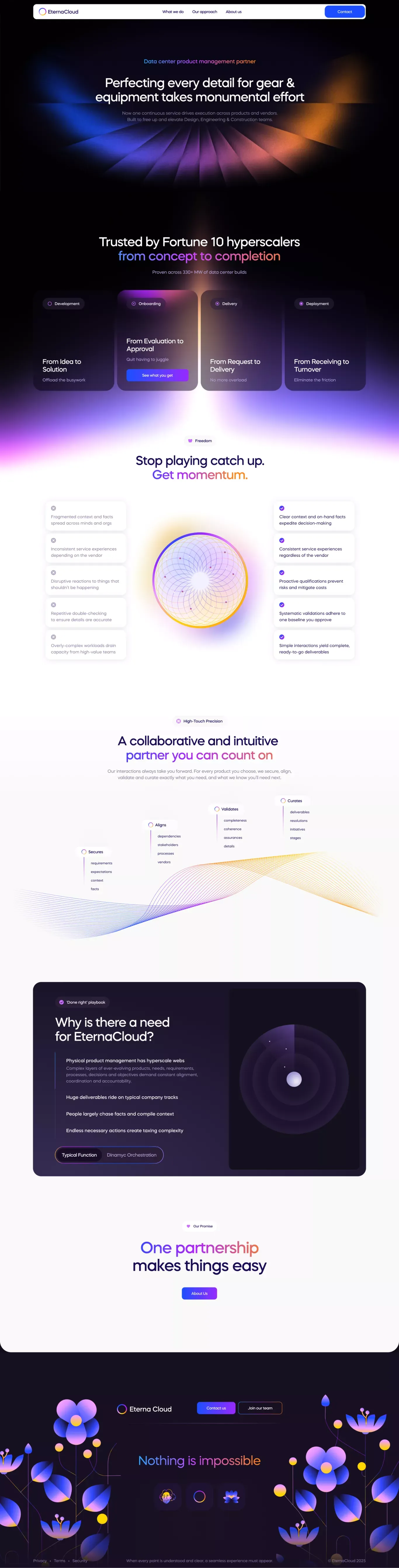 EternaCloud | Data Center Product Management Partner - Landing design