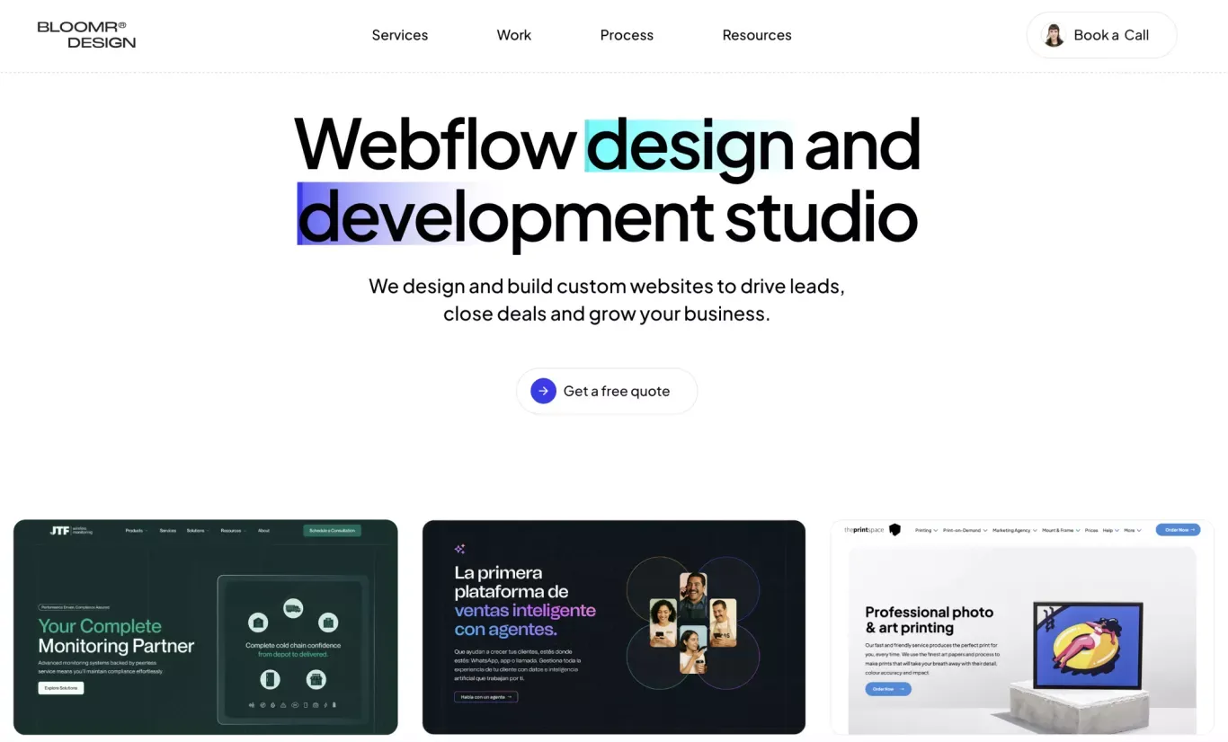Bloomr Design® – Webflow Design & Development Studio - Portfolio design