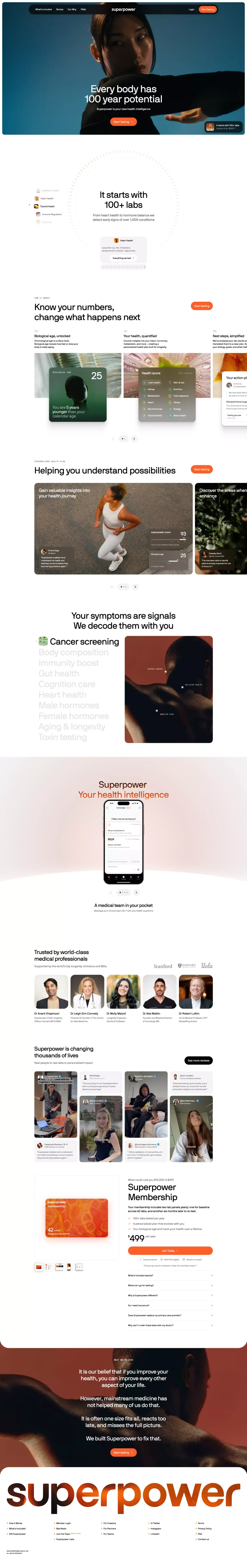 Superpower | Your New Health Intelligence - Landing design