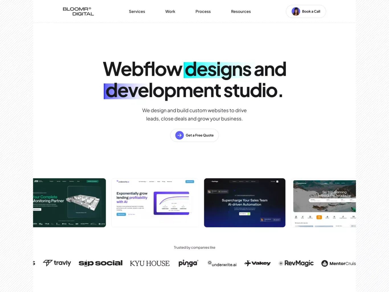 Bloomr Design® – Webflow Design & Development Studio - Landing design
