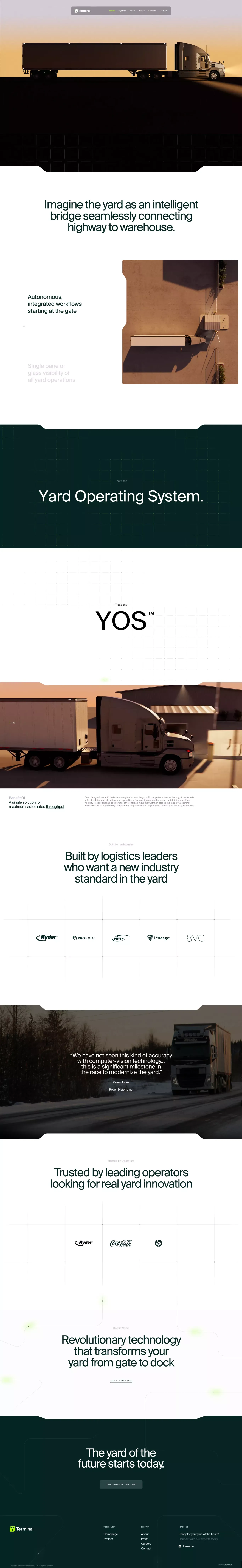 Terminal Yard Operating System | The New Industry Standard in Yard Operations - Landing design