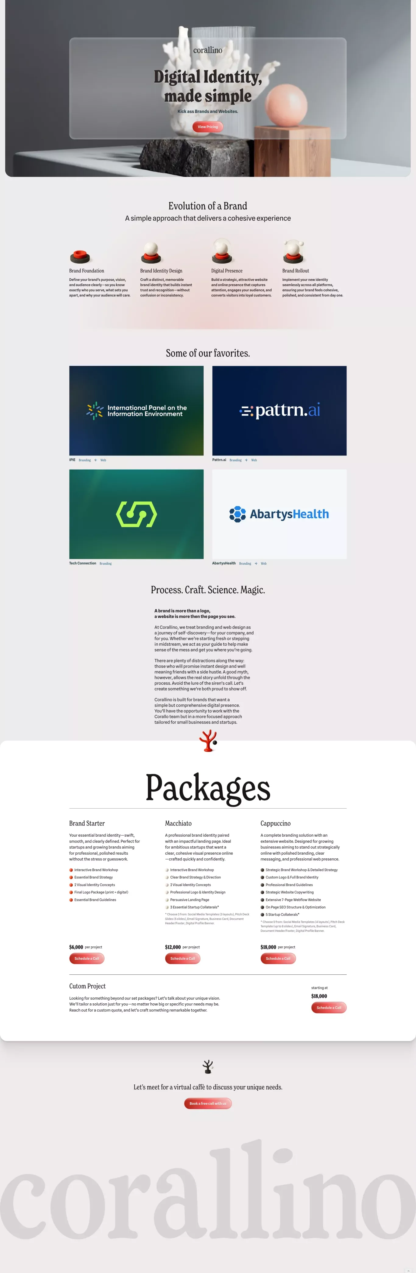 corallino | brand identities and website with italian taste - Portfolio design