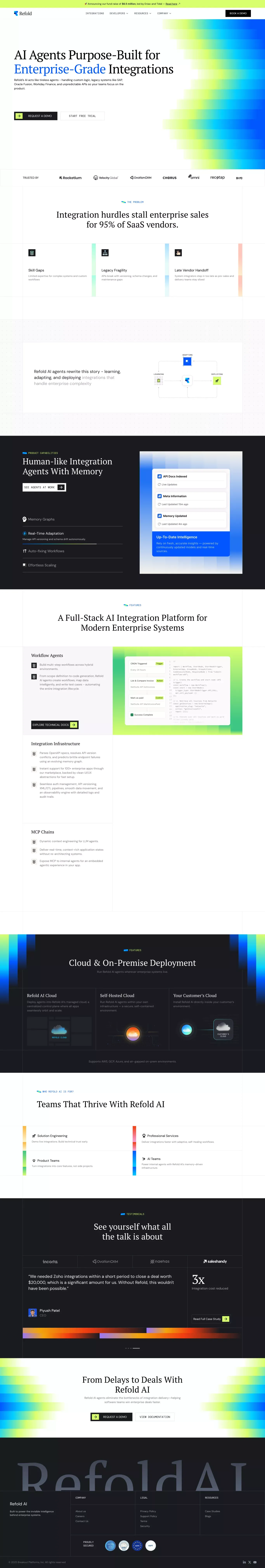 Refold AI - Integrations Agents for Enterprise Software - Landing design