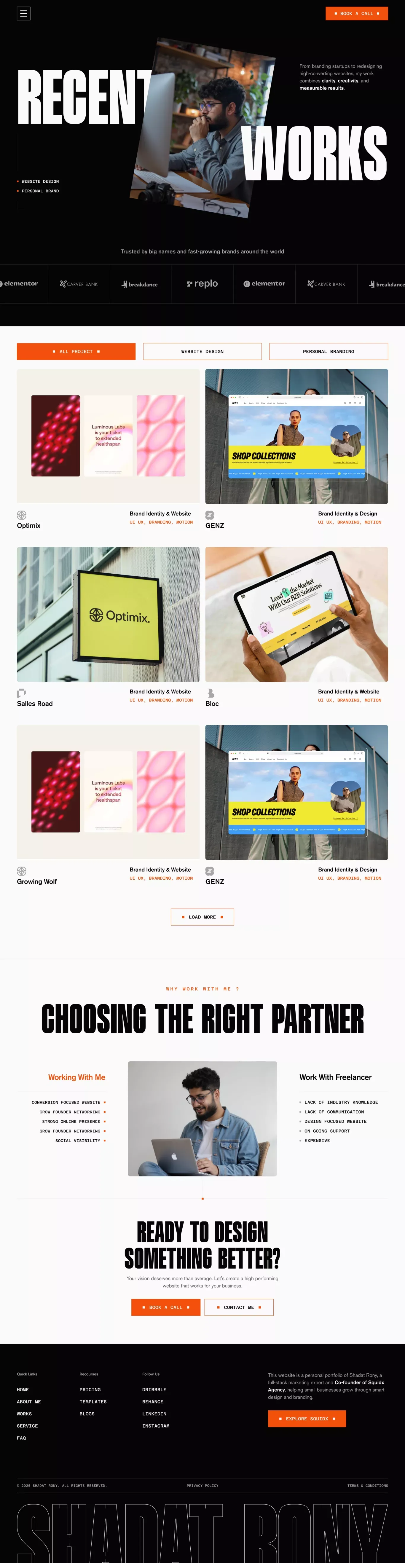 Shadat Rony - High-Impact Web & Brand Portfolio - Portfolio design