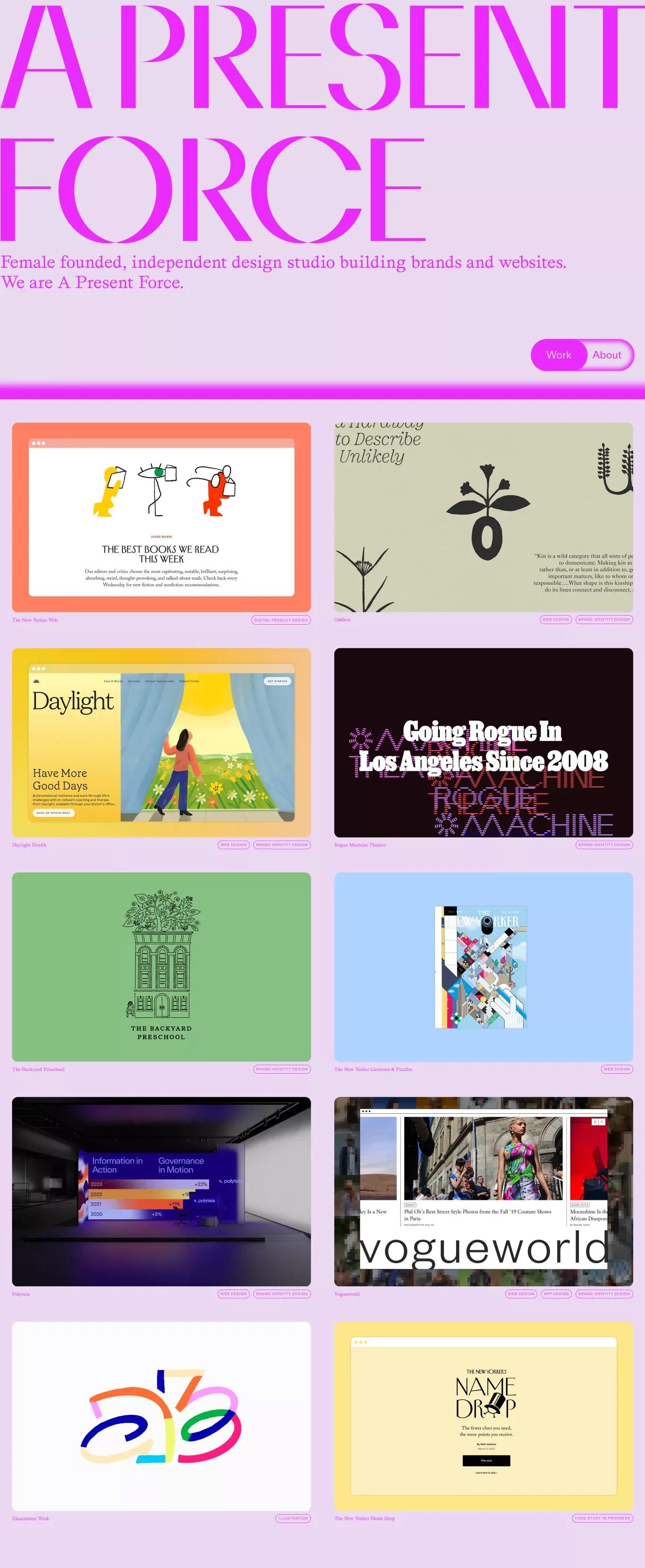 A Present Force - Portfolio design