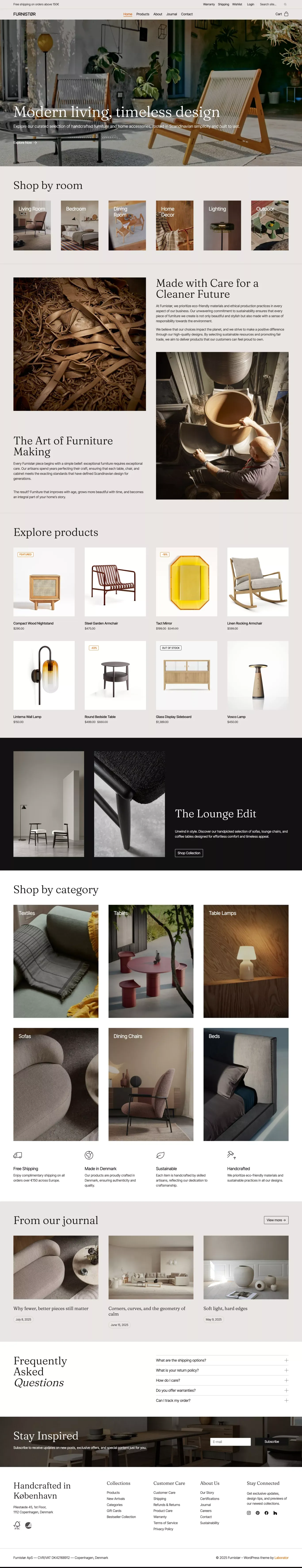 Furnistør – Crafted simplicity from Copenhagen. - Ecommerce design