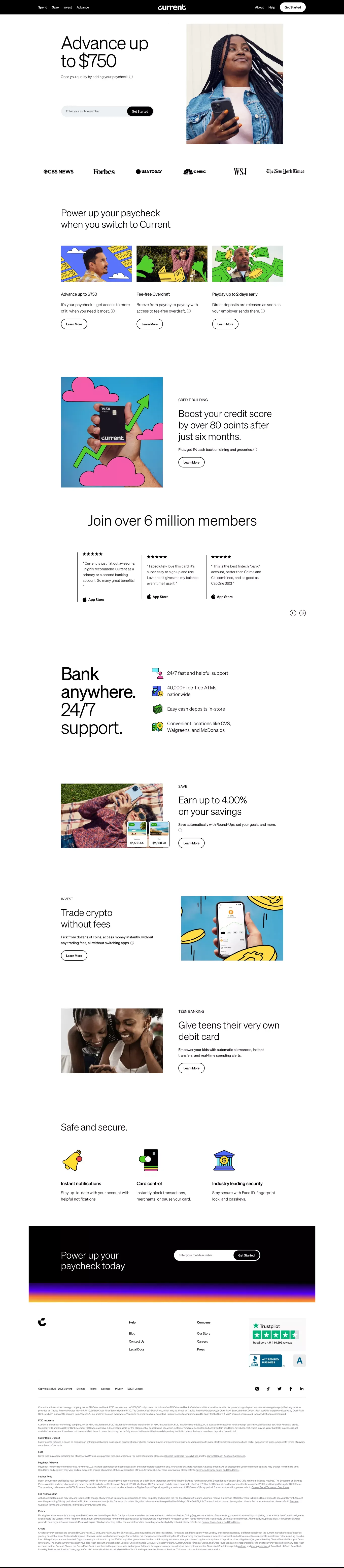 Current | Future of Banking - Landing design