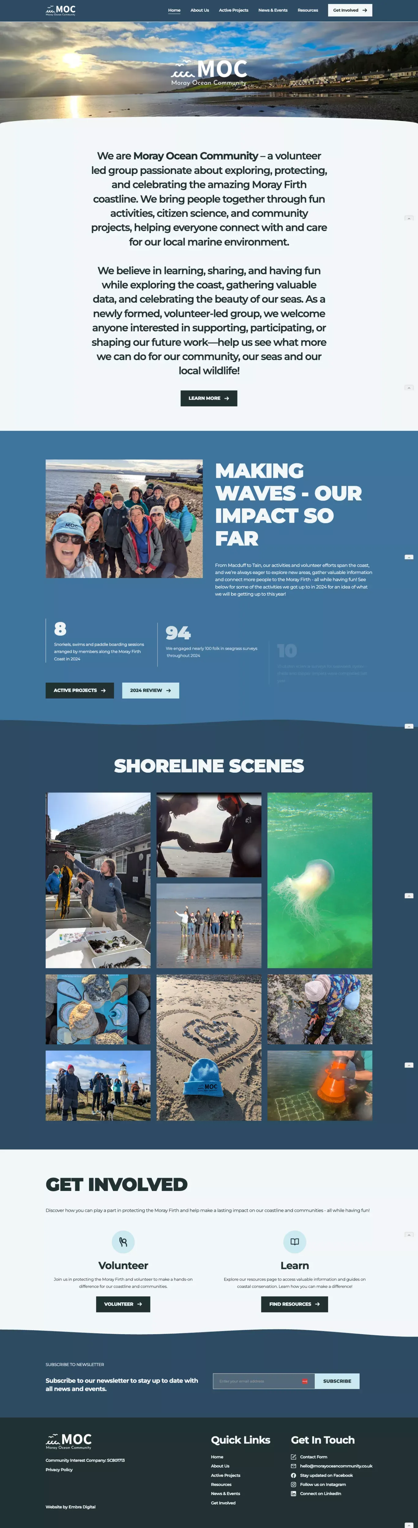Moray Ocean Community | Marine Conservation in the Moray Firth - website design