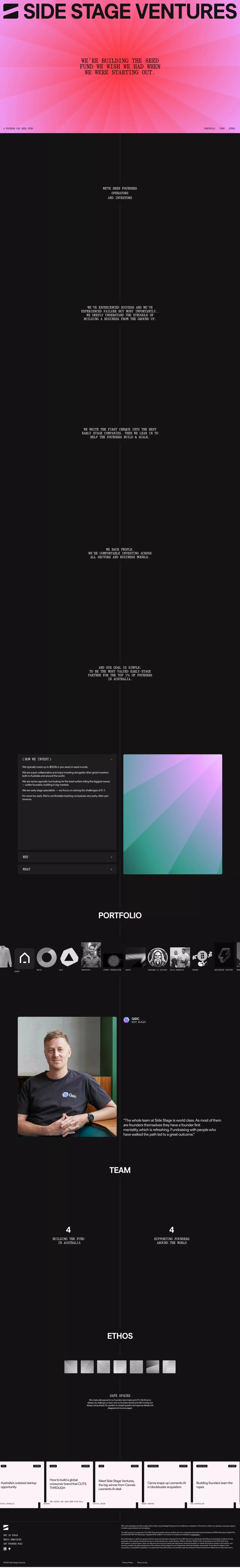 Side Stage Ventures - Portfolio design