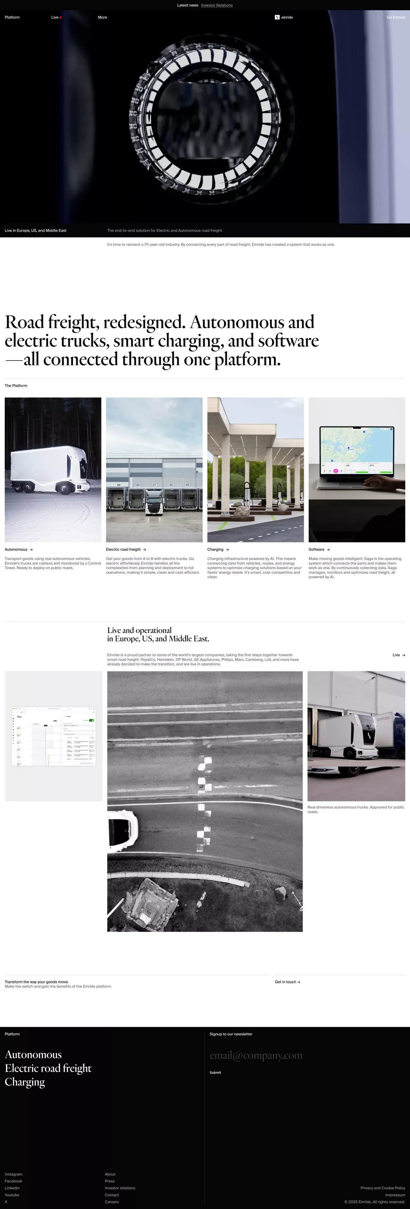 Einride - Intelligent movement - Portfolio design
