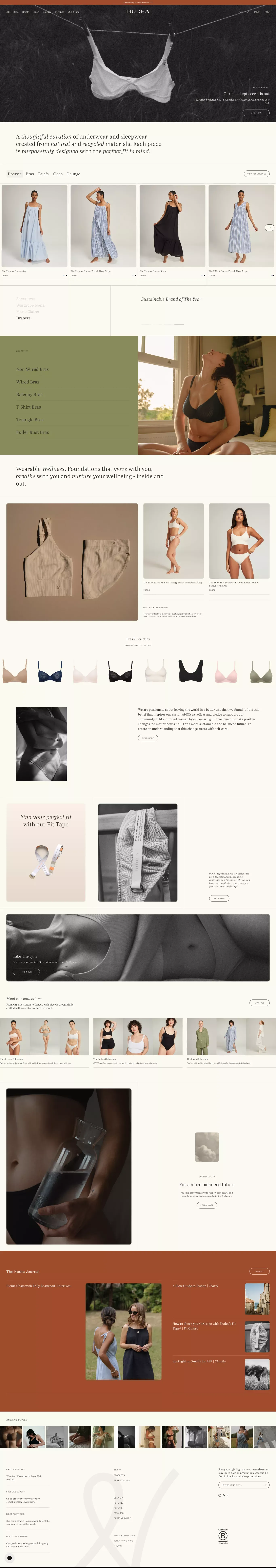 Nudea Underwear | Wearable Wellness - Ecommerce design
