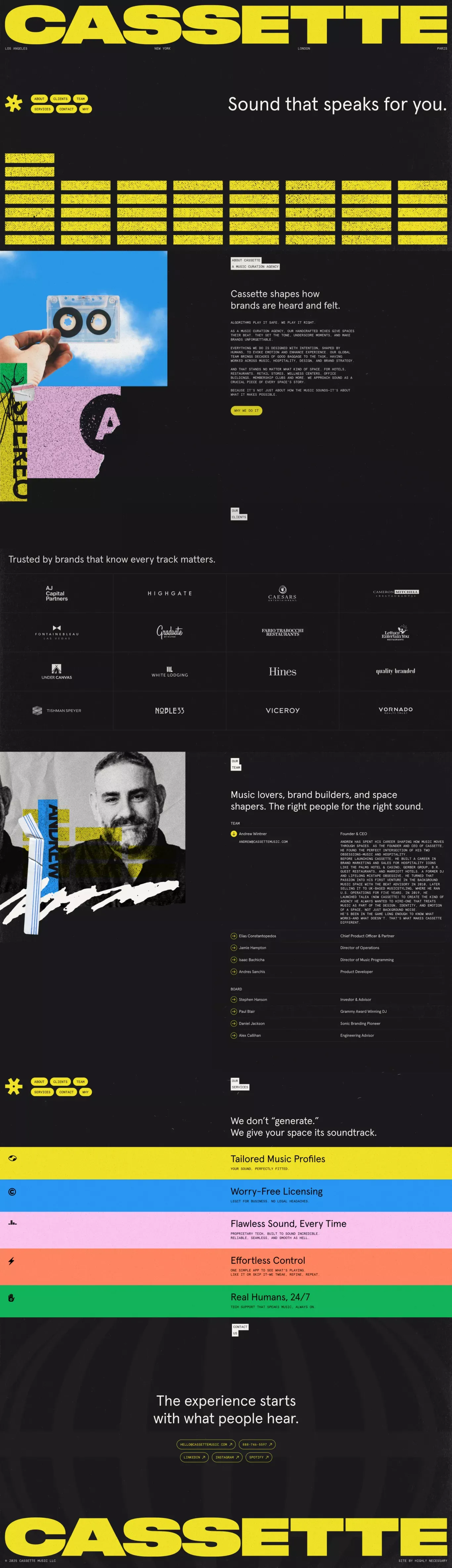 Cassette - A Music Curation Agency - Portfolio design