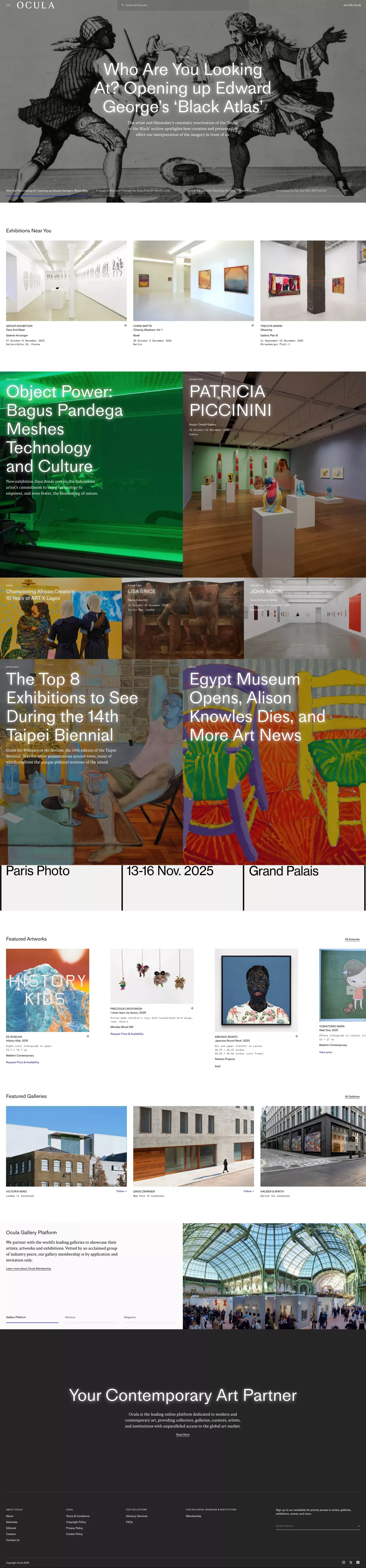 Ocula | Discover the Best of Contemporary Art Now - Blog design