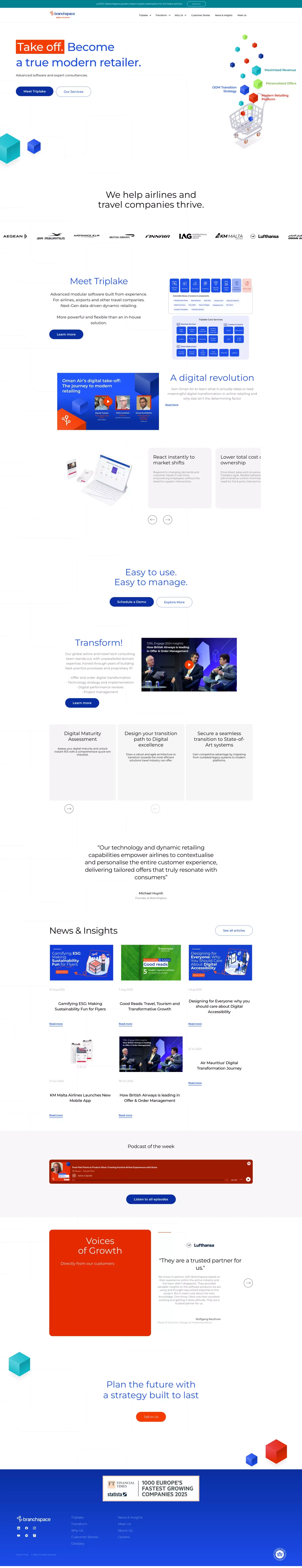 Branchspace | Digital Reinvented | Retail Solutions for Airlines - Landing design