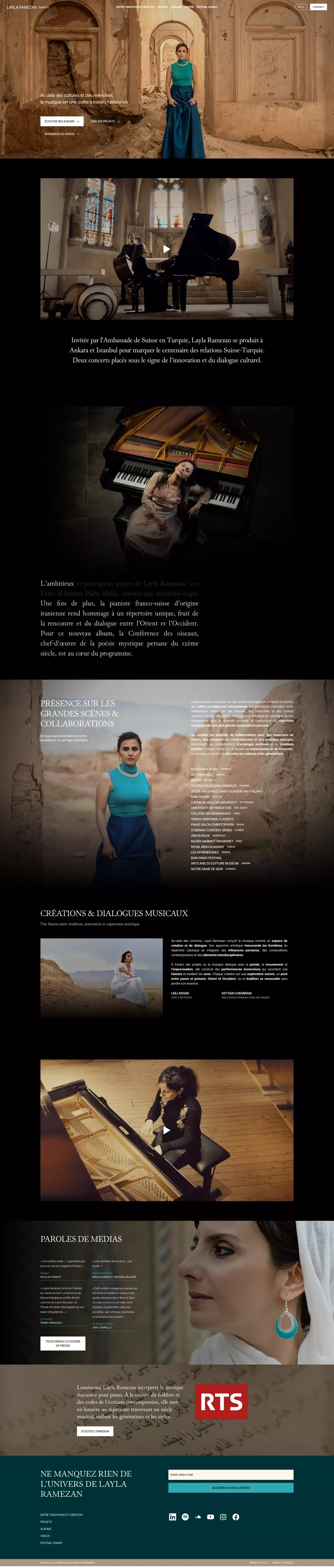 Layla Ramezan – Pianiste iranienne | Musique contemporaine & créations artistiques - Landing design