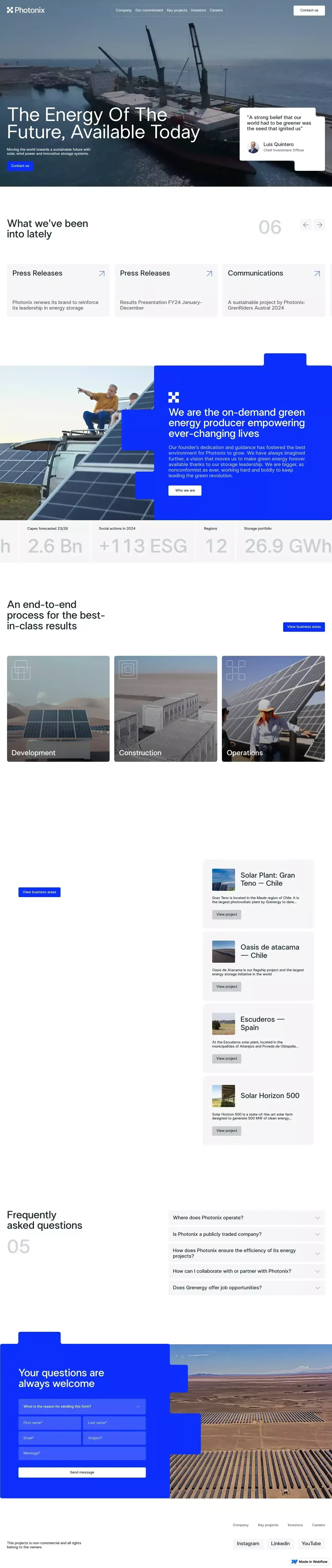 Photonix - website design