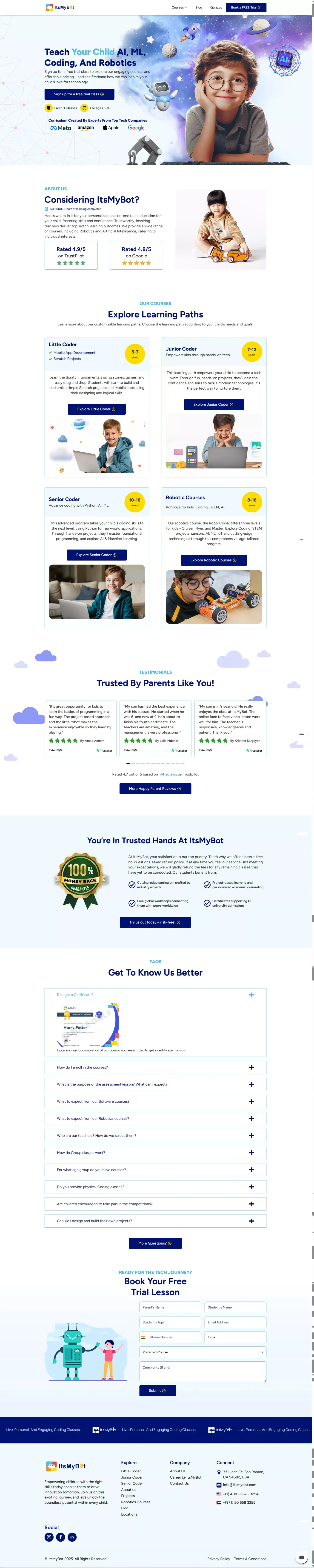 ItsMyBot - Live Robotics And Coding Courses For Kids - Other design