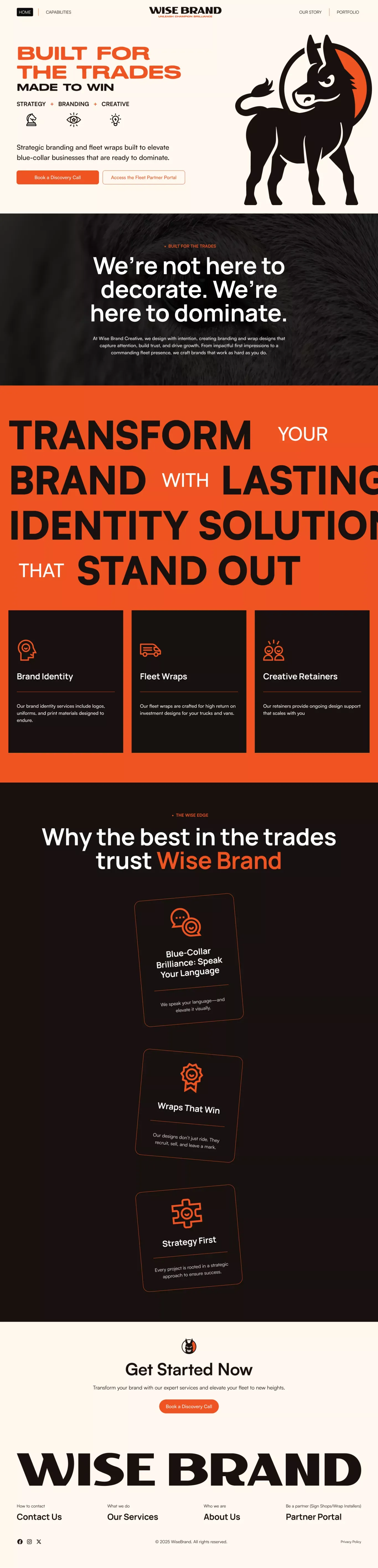Brand Identity Design & Fleet Wrap Experts - Wise Brand - Landing design