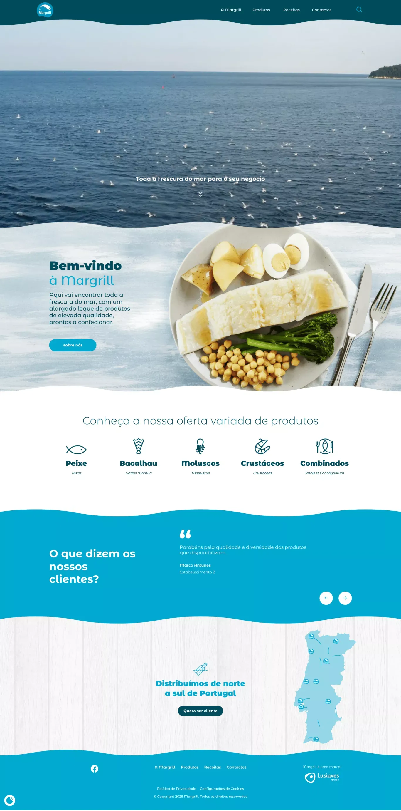 Margrill - Toda a frescura do mar para o seu negócio - Landing design