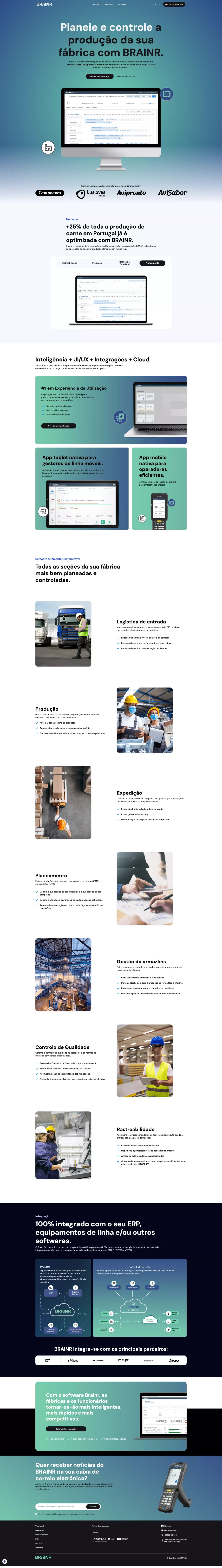 BRAINR - Next Gen Cloud Mes Software - Landing design