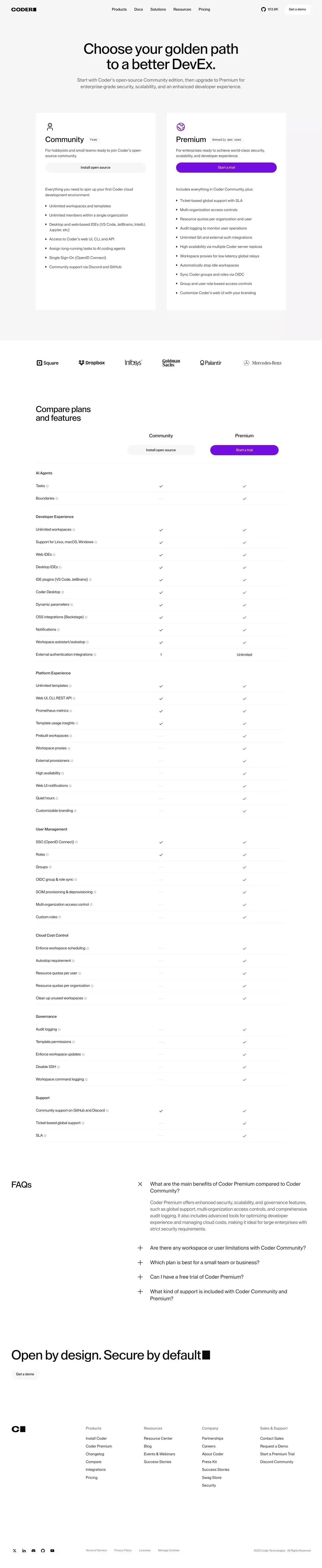 Cloud Development Plans & Pricing - Coder - Pricing design