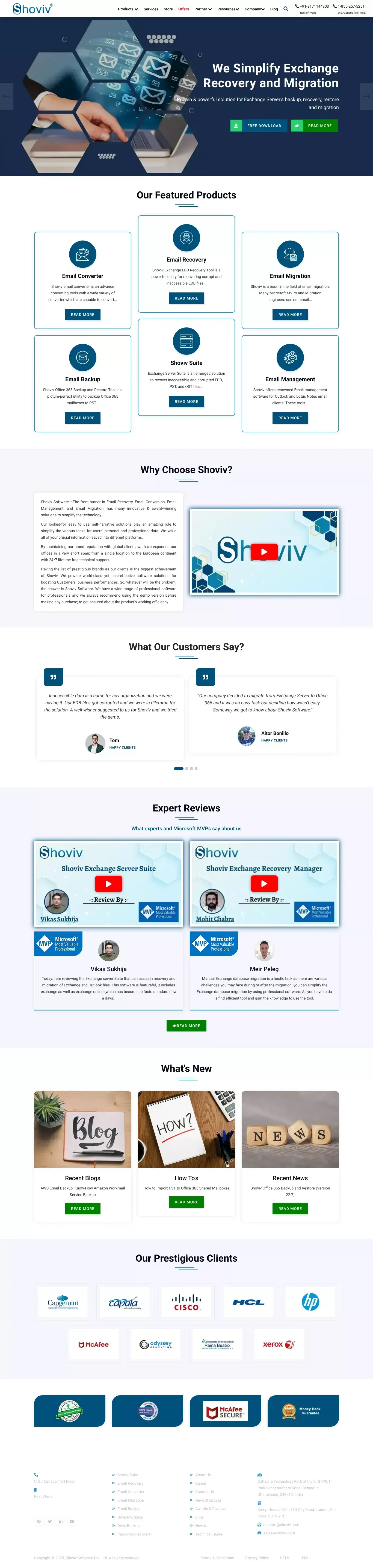 Shoviv - Automated Email Recovery and Migration Software - Product listing design