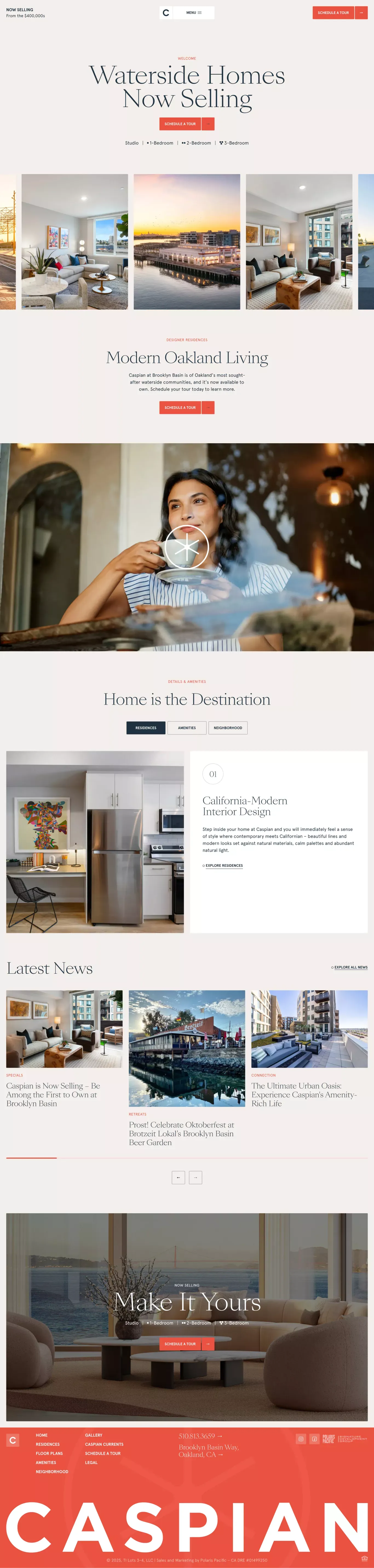 Caspian Home | New Waterside Residences Now Selling - Landing design
