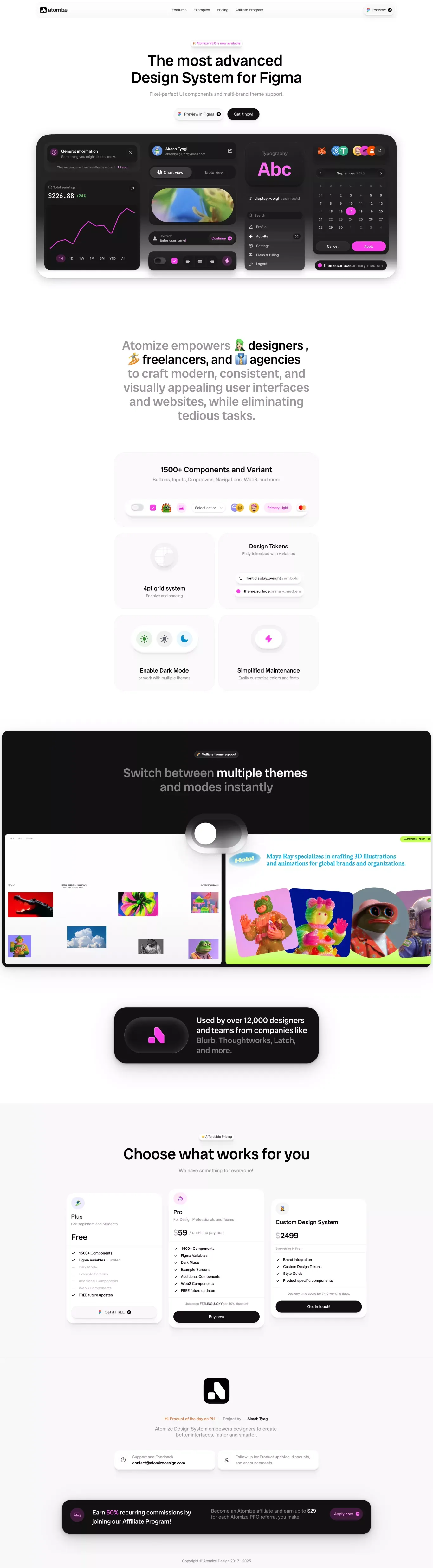 Atomize Design System - Product page design