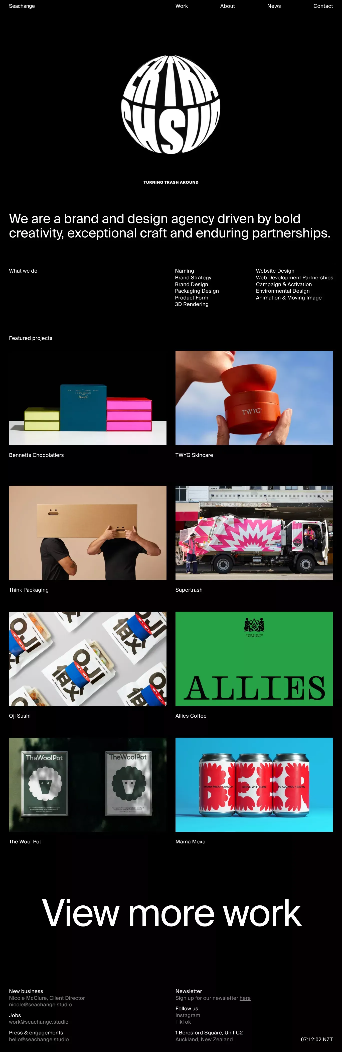 Seachange - Portfolio design