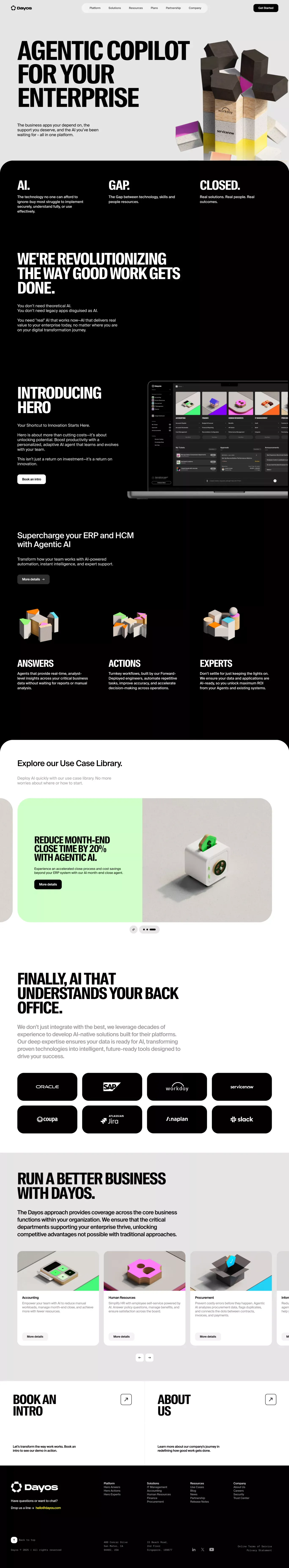 AI for Business | Dayos | AI for Business | Dayos - Landing design