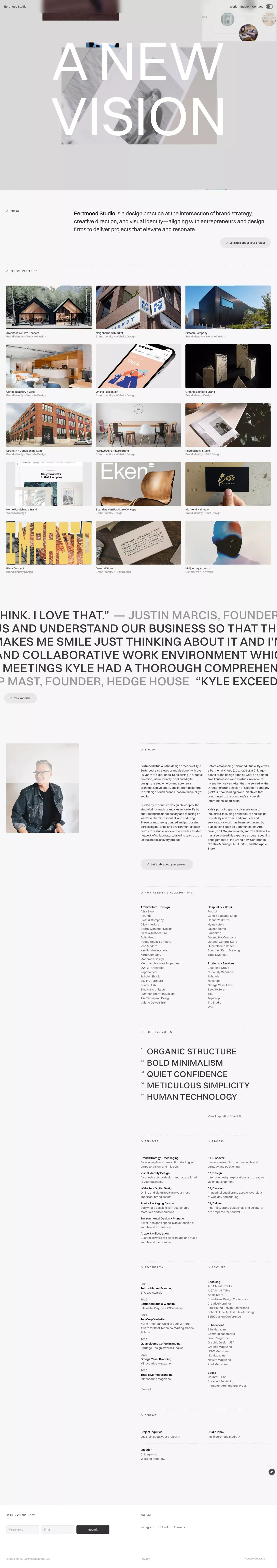 Eertmoed Studio | Branding & Design | Chicago - Portfolio design