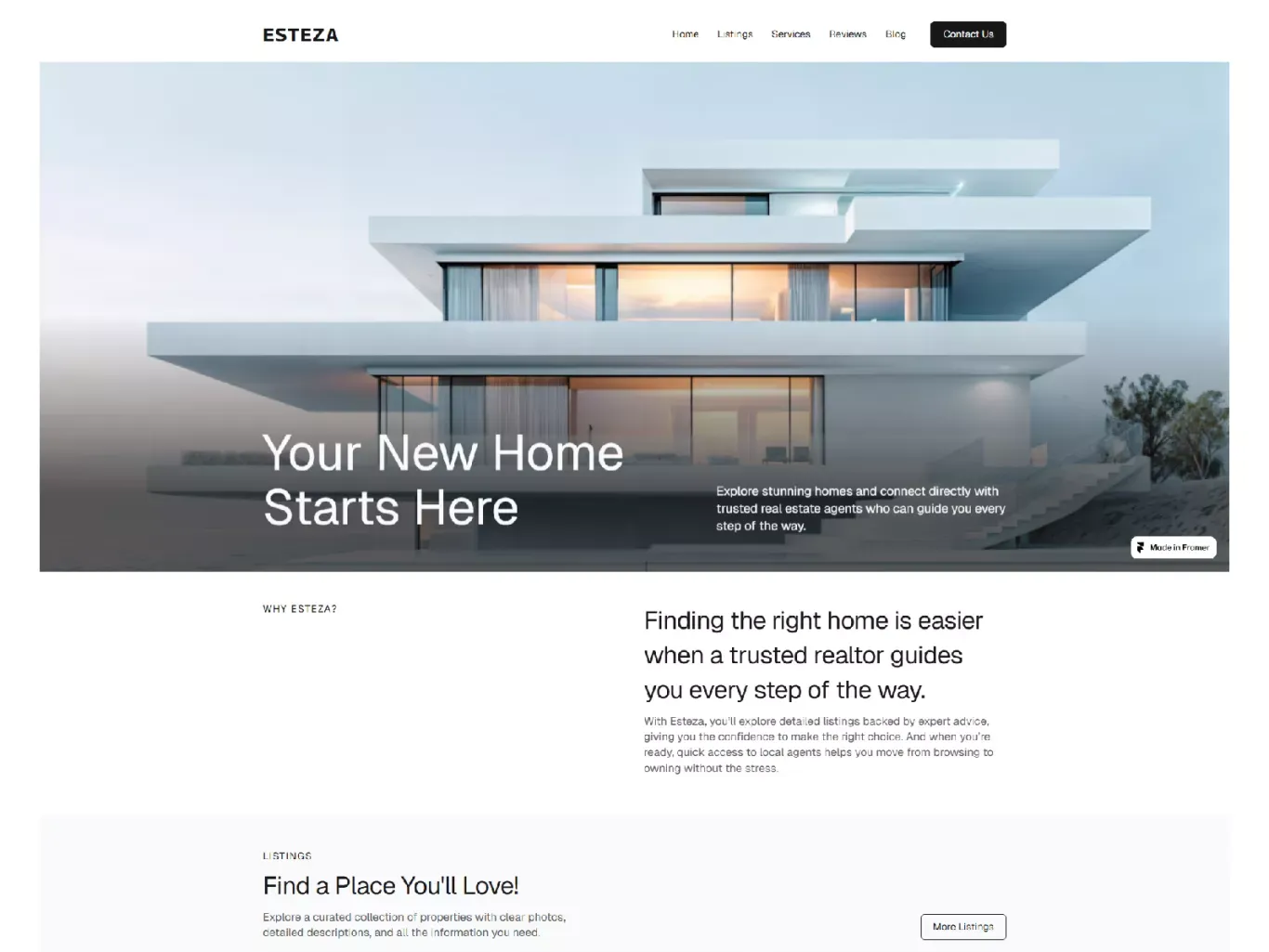 Esteza â Luxury Real Estate Template - Landing design