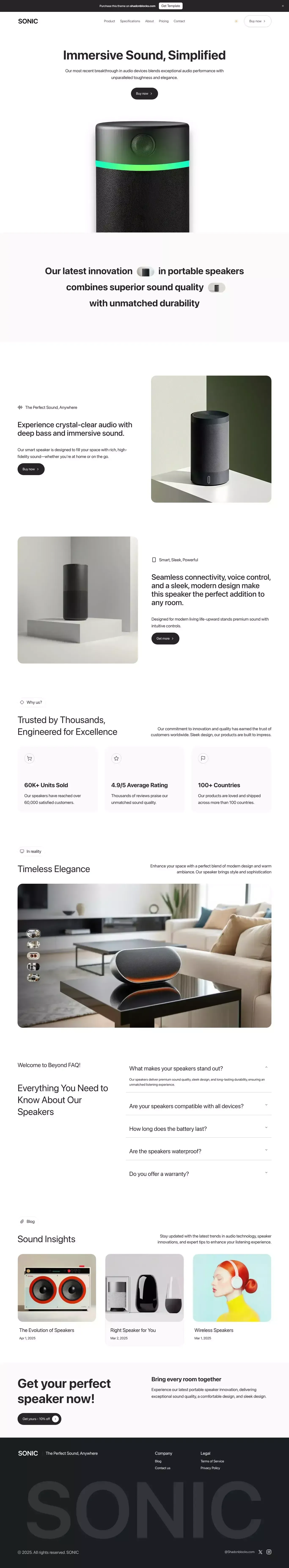 Sonic - Modern Next.js Template - Template design