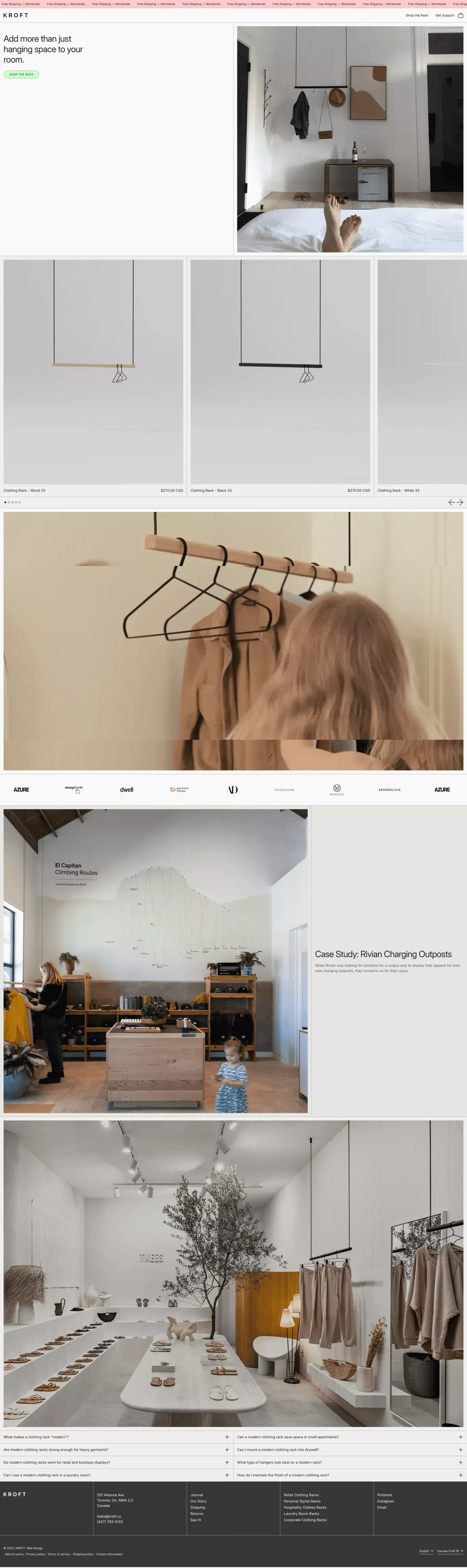 Modern Hanging Clothing Racks

        – KROFT - Ecommerce design