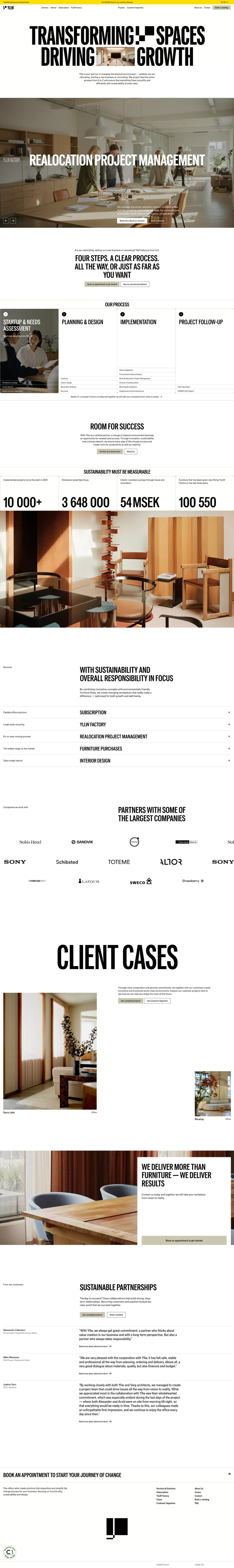 Your partner for workplace transformation | Yllw - Landing design