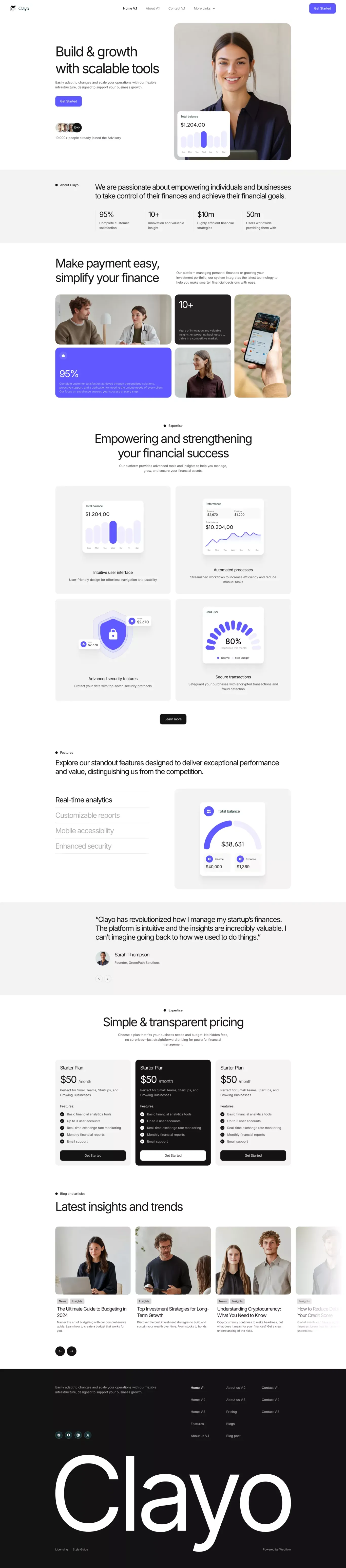 Clayo - Webflow Ecommerce website template - Template design