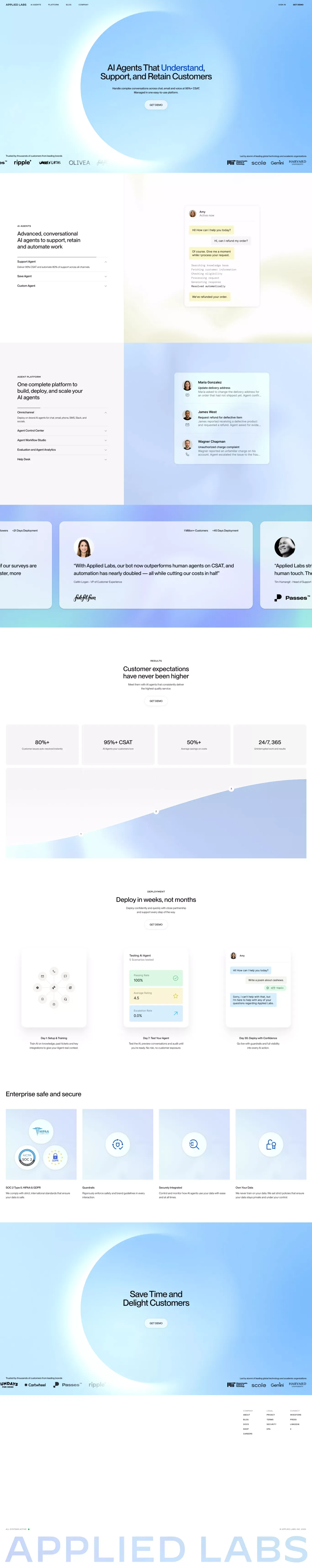 Applied Labs | Automate Work - Landing design