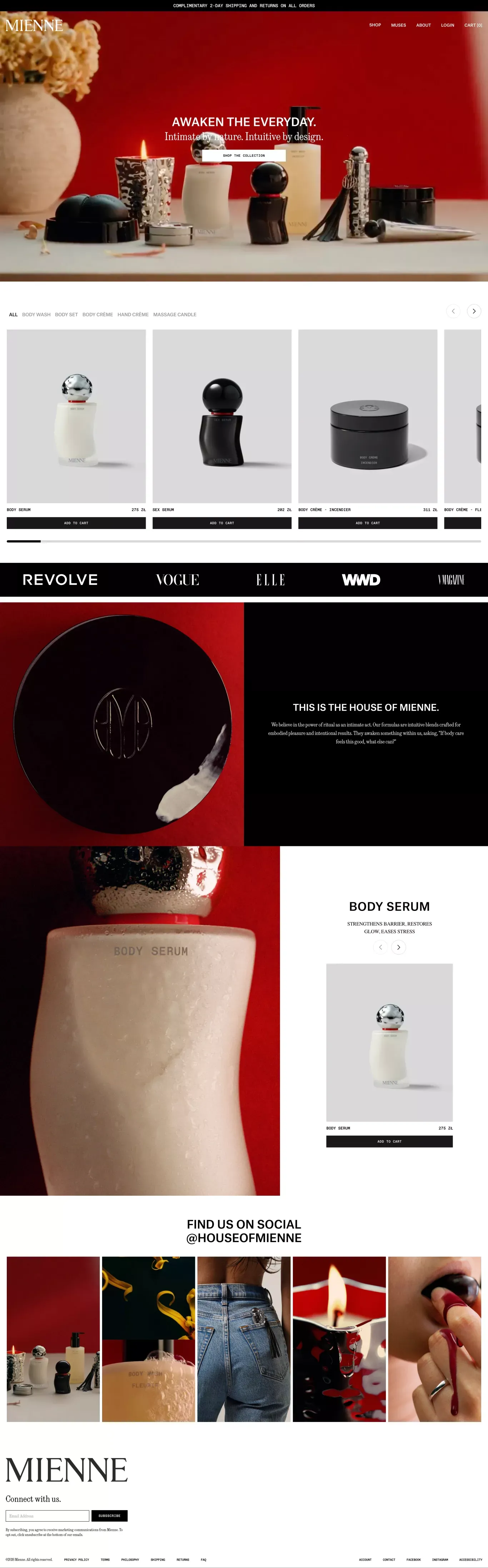 Mienne - Ecommerce design