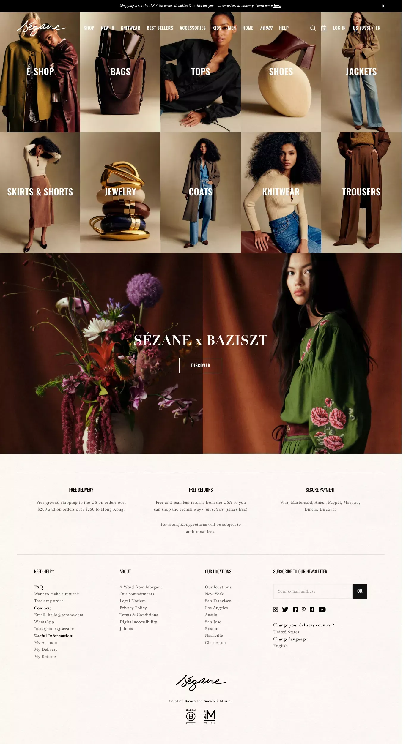 Sézane - Ecommerce design