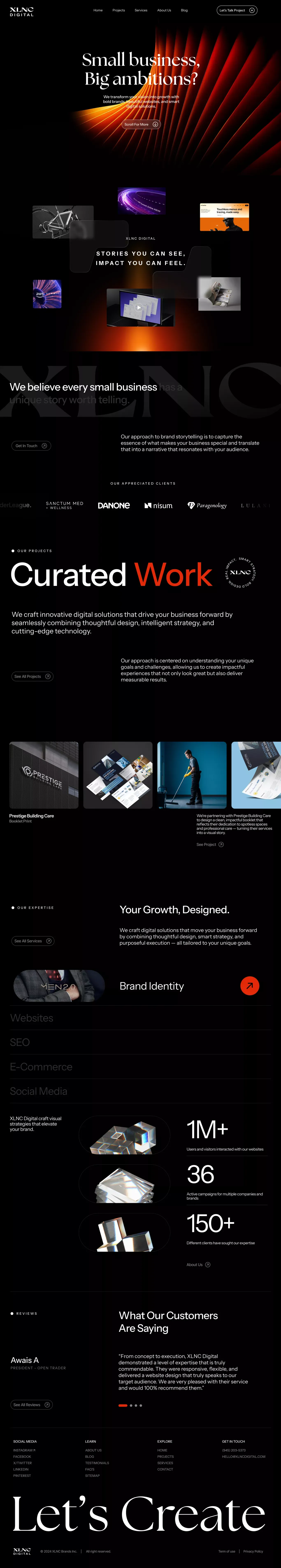 Award-Winning Creative, Web Design & Marketing Agency For Small Businesses | XLNC Digital - Portfolio design