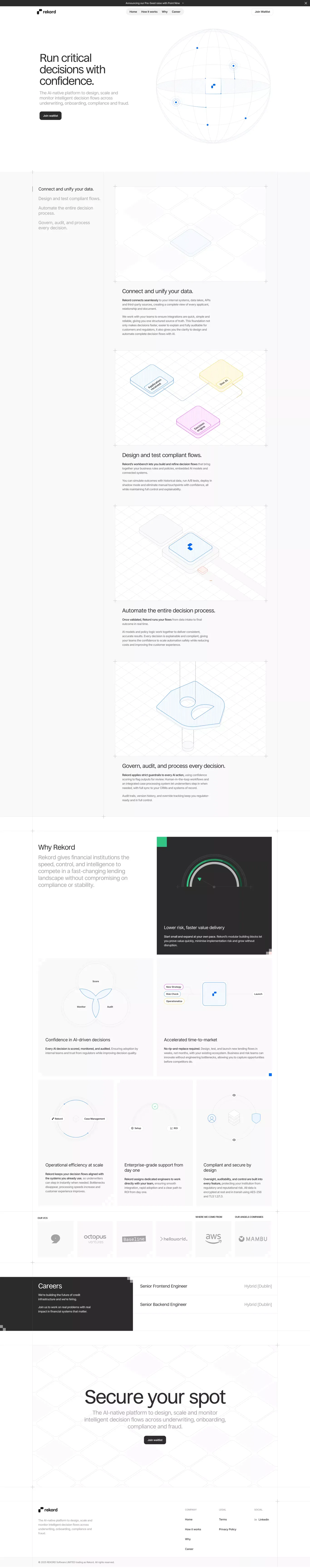 Rekord - Landing design