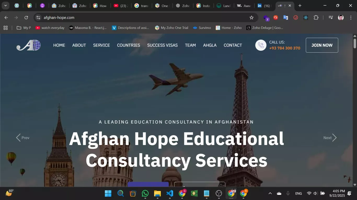 Study Abroad - Afghan Hope - Product page design
