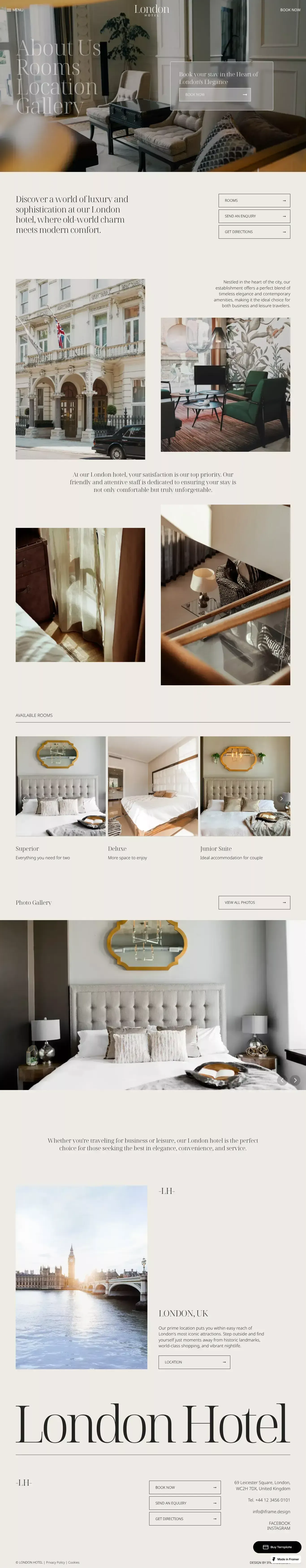 Hotel Template for Framer with CMS by iframe.design - website design