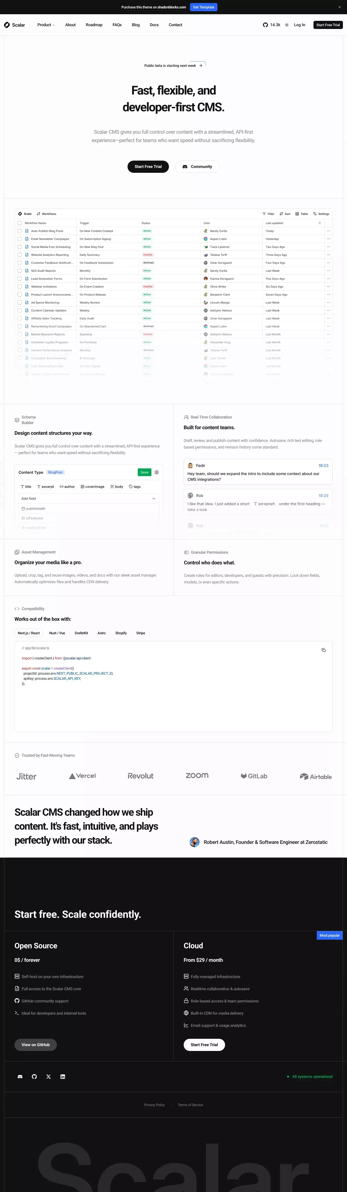 Scalar - Modern Next.js Template - Template design