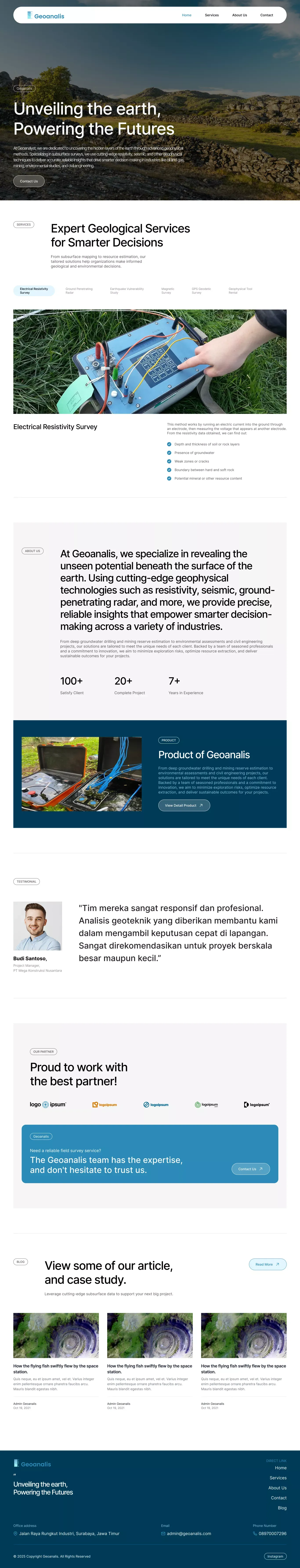 Geoanalis - Landing design